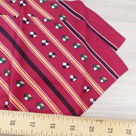 Ascot Cravat Neck Tie Mens Red Striped Classic Formal Oxford Tuxedo Party Suit - Picture 8 of 9